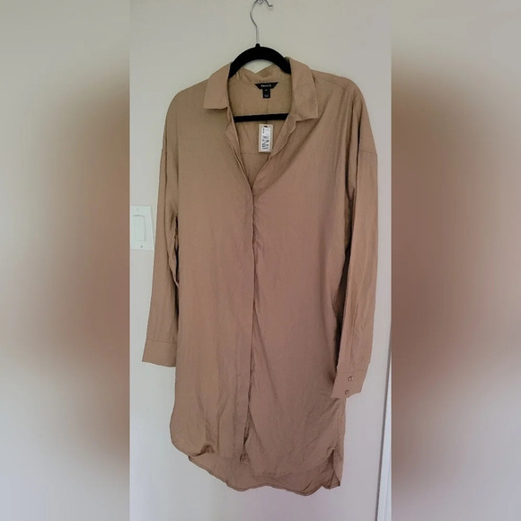 RW&Co. Linen Blend Long-Sleeve Button-Down  Shirt Dress - Picture 9 of 13